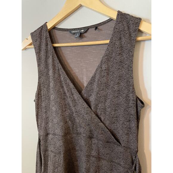 Toad and Co. C-Neck Belted Wrap Sleeveless A-Line Dress S - Picture 2 of 7